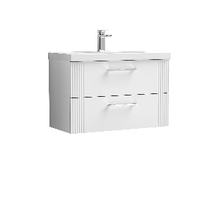 800mm Wall Hung 2 Drawer Vanity & Basin 1