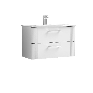 800mm Wall Hung 2 Drawer Vanity & Basin 2