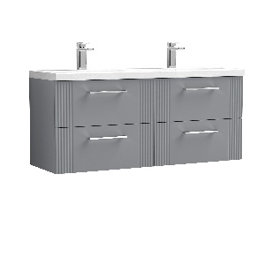 1200mm Wall Hung 4 Drawer Vanity & Double Basin