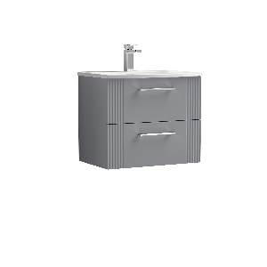 600mm Wall Hung 2 Drawer Vanity & Basin 4