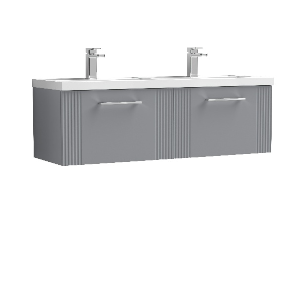 1200mm Wall Hung 2 Drawer Vanity & Double Basin