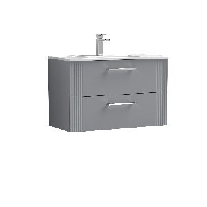 800mm Wall Hung 2 Drawer Vanity & Basin 2