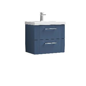 600mm Wall Hung 2 Drawer Vanity & Basin 1