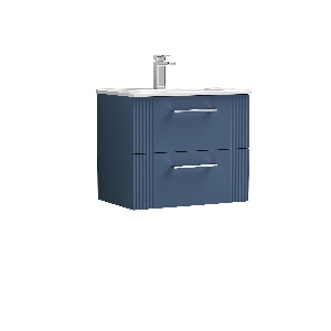 600mm Wall Hung 2 Drawer Vanity & Basin 2