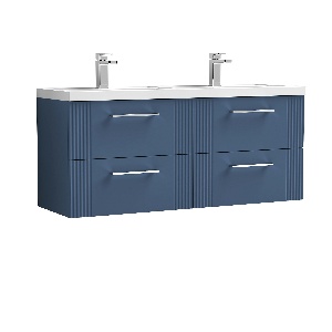 1200mm Wall Hung 4 Drawer Vanity & Double Basin