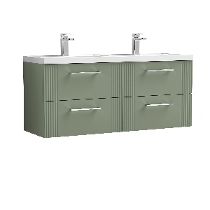 1200mm Wall Hung 4 Drawer Vanity & Double Basin