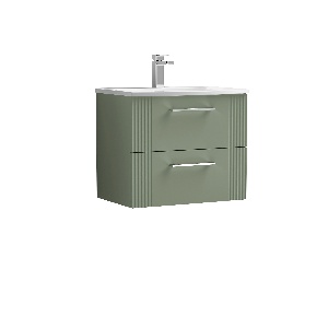 600mm Wall Hung 2 Drawer Vanity & Basin 4