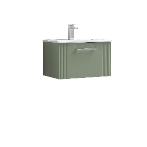 600mm Wall Hung Single Drawer Vanity & Basin 2