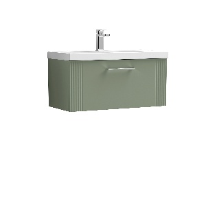 800mm Wall Hung Single Drawer Vanity & Basin 1