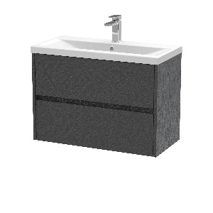 800mm Wall Hung 2 Drawer Unit & Basin 1