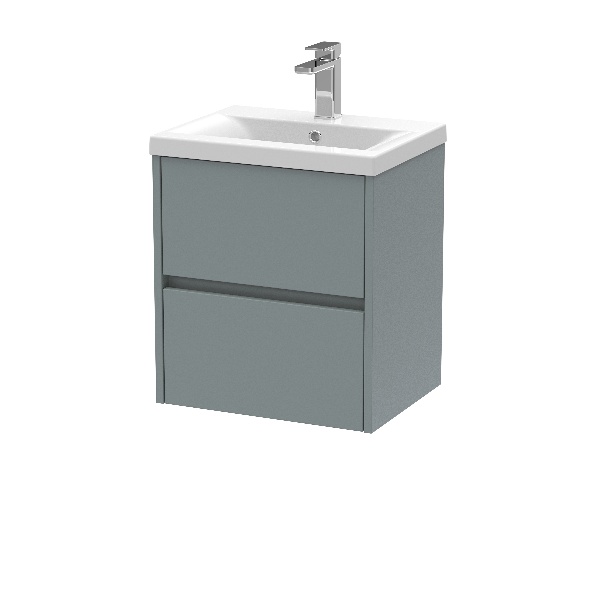 500mm Wall Hung 2 Drawer Unit & Basin 1