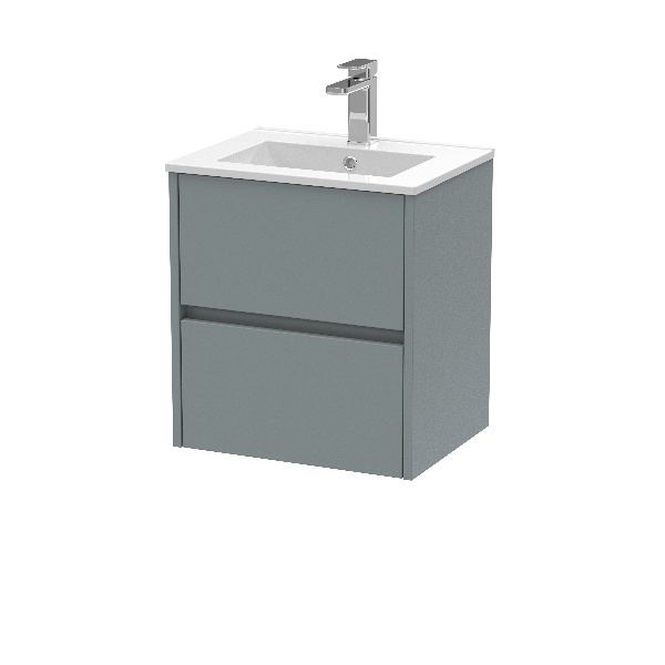 500mm Wall Hung 2 Drawer Unit & Basin 2