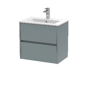 600mm Wall Hung 2 Drawer Unit & Basin 2