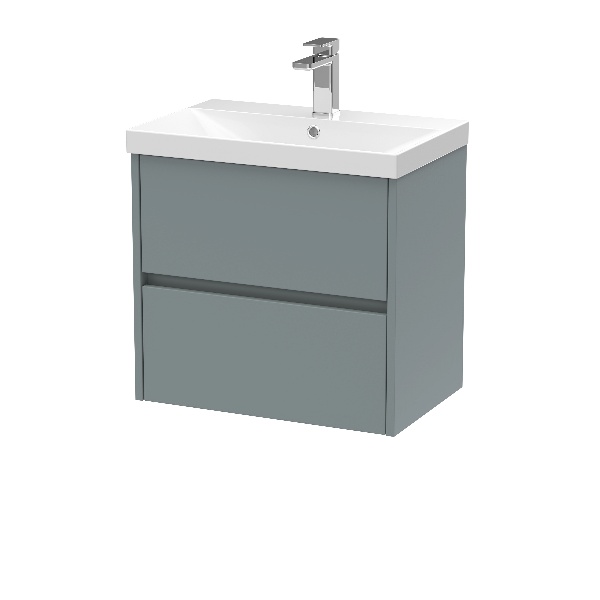 600mm Wall Hung 2 Drawer Unit & Basin 3