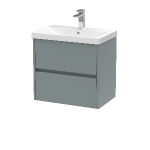 600mm Wall Hung 2 Drawer Unit & Basin 3