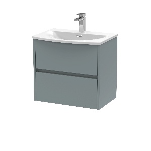 600mm Wall Hung 2 Drawer Unit & Basin 4