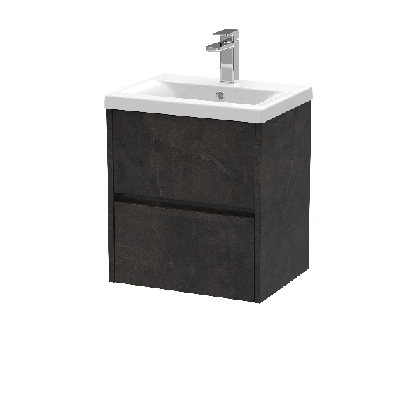 500mm Wall Hung 2 Drawer Unit & Basin 1