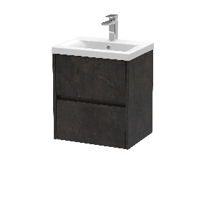 500mm Wall Hung 2 Drawer Unit & Basin 1