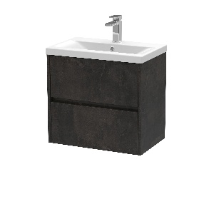 600mm Wall Hung 2 Drawer Unit & Basin 1