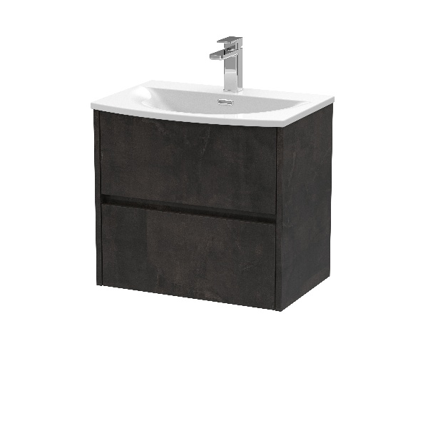 600mm Wall Hung 2 Drawer Unit & Basin 4