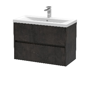 800mm Wall Hung 2 Drawer Unit & Basin 1