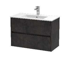 800mm Wall Hung 2 Drawer Unit & Basin 2