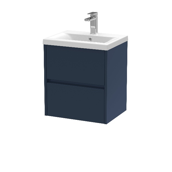 500mm Wall Hung 2-Drawer Unit & Basin 1