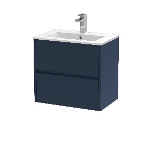 600mm Wall Hung 2-Drawer Unit & Basin 2