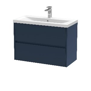 800mm Wall Hung 2-Drawer Unit & Basin 1