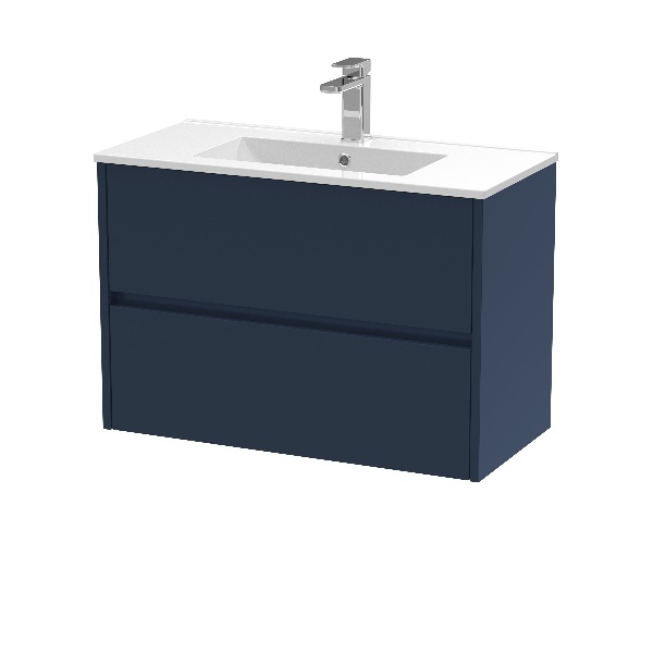 800mm Wall Hung 2-Drawer Unit & Basin 2