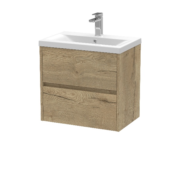 600mm Wall Hung 2 Drawer Unit & Basin 1