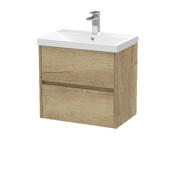 600mm Wall Hung 2 Drawer Unit & Basin 3