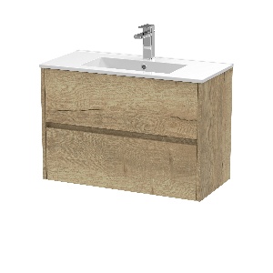 800mm Wall Hung 2 Drawer Unit & Basin 2