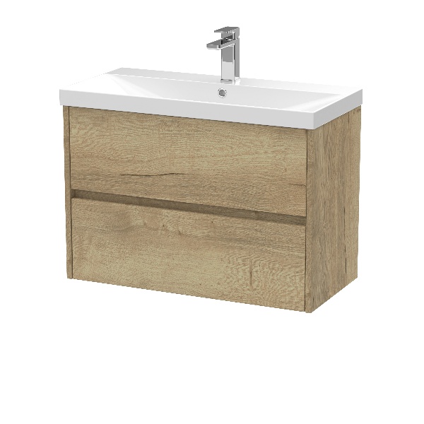 800mm Wall Hung 2 Drawer Unit & Basin 3