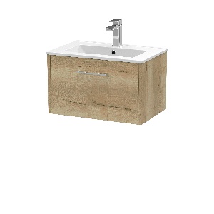 600mm Wall Hung Single Drawer Vanity & Basin 2