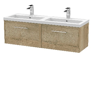 1200mm Wall Hung 2 Drawer Vanity & Double Basin