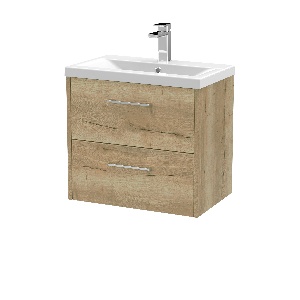 600mm Wall Hung 2 Drawer Vanity & Basin 1