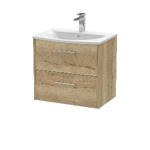 600mm Wall Hung 2 Drawer Vanity & Basin 4