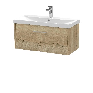 800mm Wall Hung Single Drawer Vanity & Basin 3