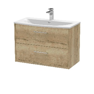 800mm Wall Hung 2 Drawer Vanity & Basin 4