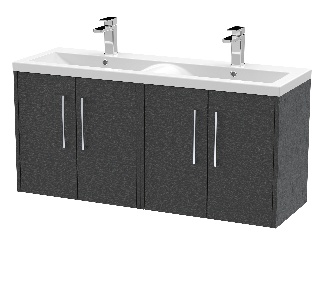 1200mm Wall Hung 4 Door Vanity & Double Basin