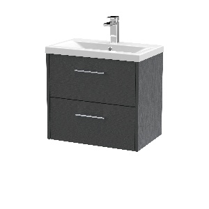 600mm Wall Hung 2 Drawer Vanity & Basin 1