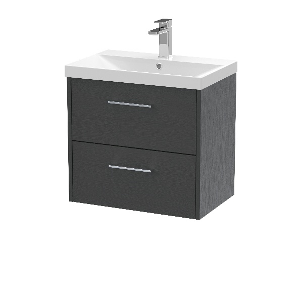 600mm Wall Hung 2 Drawer Vanity & Basin 3