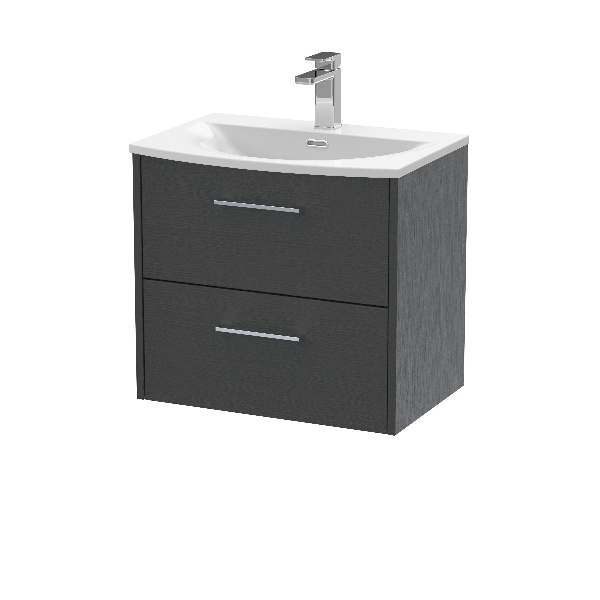 600mm Wall Hung 2 Drawer Vanity & Basin 4