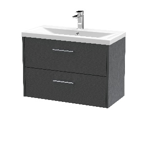 800mm Wall Hung 2 Drawer Vanity & Basin 1