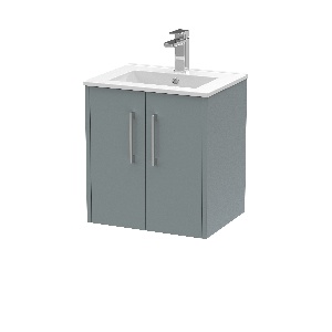 500mm Wall Hung 2 Door Vanity & Basin 2