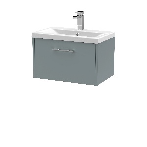 600mm Wall Hung Single Drawer Vanity & Basin 1