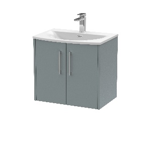 600mm Wall Hung 2 Door Vanity & Basin 4