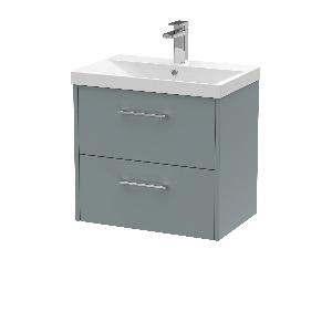 600mm Wall Hung 2 Drawer Vanity & Basin 3