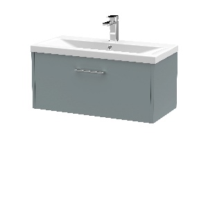 800mm Wall Hung Single Drawer Vanity & Basin 1